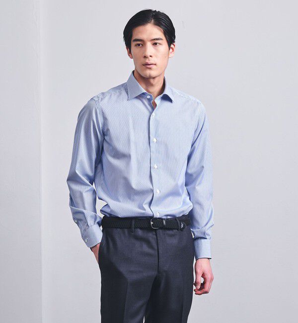 UNITED ARROWS「イージーケア AG キャンディストライプ セミワイドカラーシャツ -抗菌防臭-」|シャツ・ブラウス|