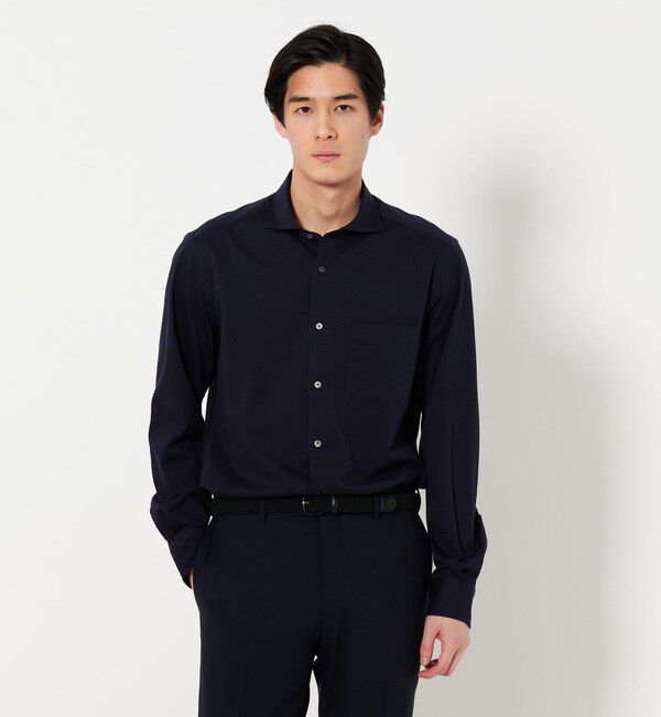 UNITED ARROWS「ロイヤルオックス カッタウェイカラーシャツ COMFORT EASY-MODEL　抗菌防臭」|シャツ・ブラウス|NAVY