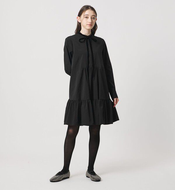 UNITED ARROWS「タフタ ギャザー ティアードワンピース ‐ウォッシャブル‐」|ワンピース|