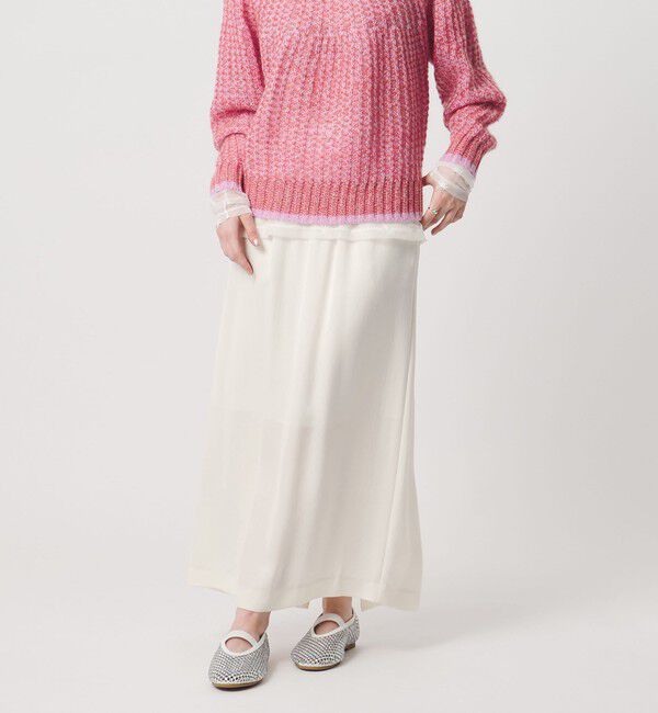 UNITED ARROWS「ドロスト イージー タイトスカート」|タイト|OFF WHITE