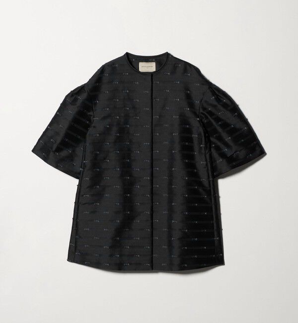 UNITED ARROWS「リボン カットジャガード コート」|ノーカラージャケット|