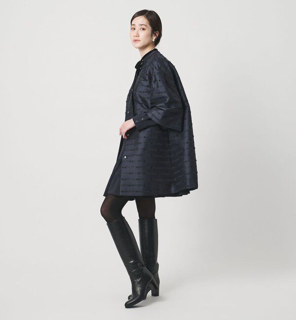 UNITED ARROWS「リボン カットジャガード コート」|ノーカラージャケット|