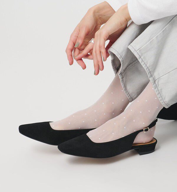 UNITED ARROWS「スエード スリングバック サンダル」|サンダル|BLACK