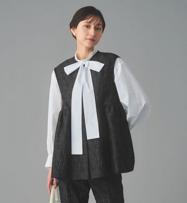 UNITED ARROWS「GISHA 2トーン ジャガード ベスト」|ベスト・ジレ|DK.GRAY