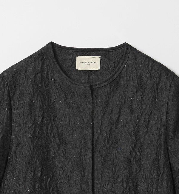 UNITED ARROWS「GISHA 2トーン ジャガード ジャケット」|ノーカラージャケット|