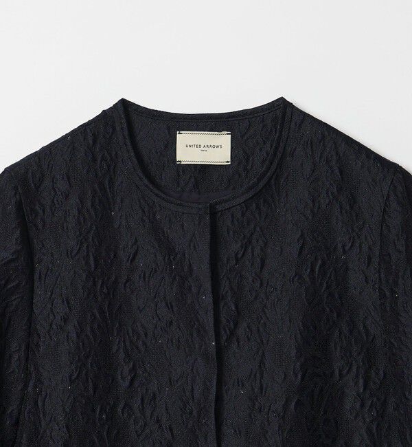 UNITED ARROWS「GISHA 2トーン ジャガード ジャケット」|ノーカラージャケット|