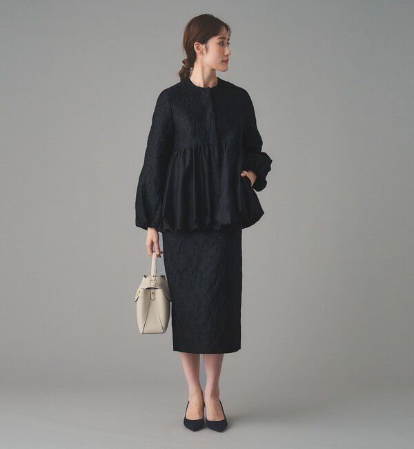 UNITED ARROWS「GISHA 2トーン ジャガード ジャケット」|ノーカラージャケット|