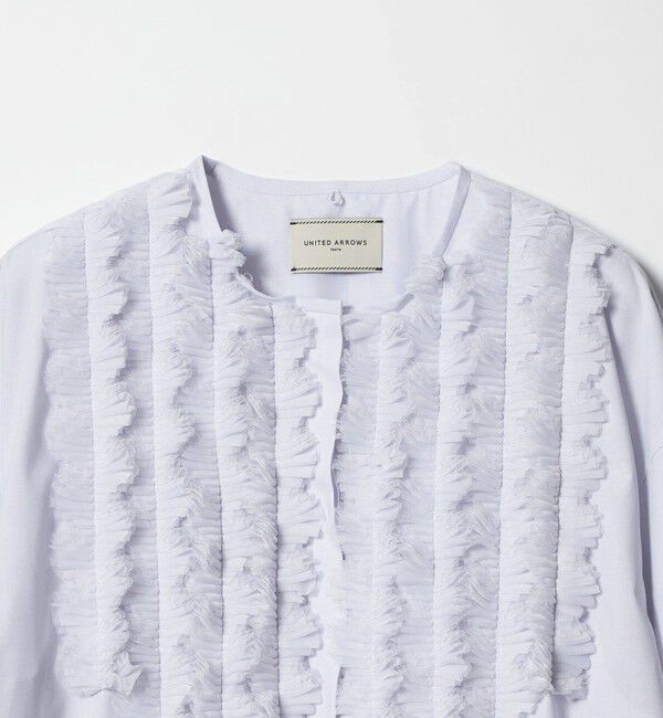 UNITED ARROWS「タックフリル ボウ ブラウス」|シャツ・ブラウス|