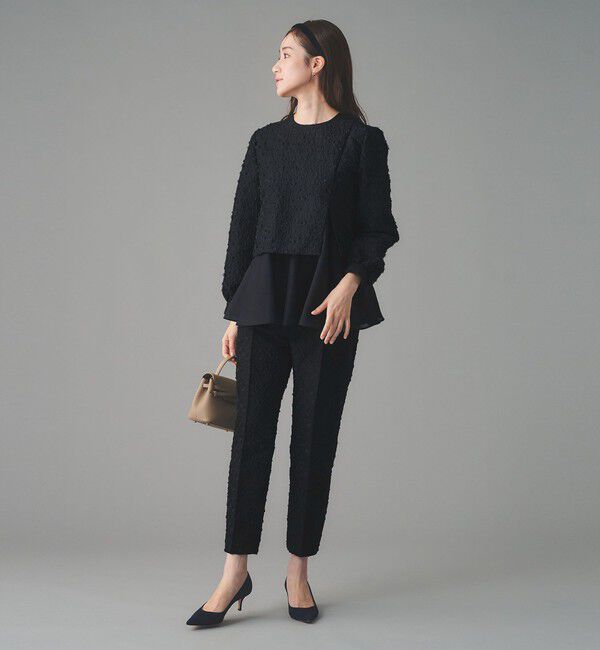 UNITED ARROWS「フラワー カットジャガード テーパードパンツ」|スラックス|