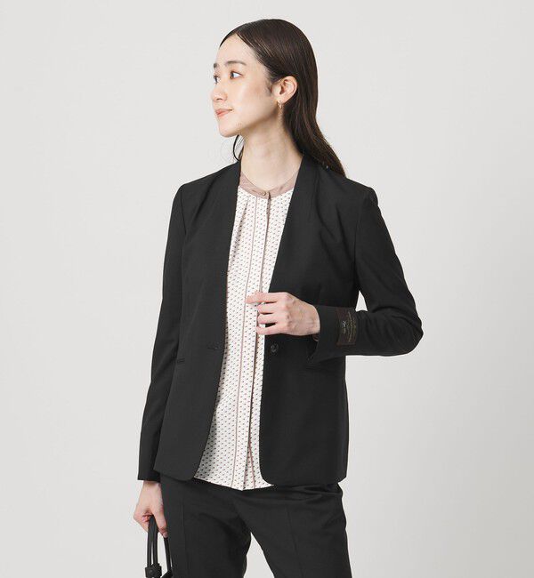 UNITED ARROWS「Vitale Barberis Canonico ノーラペルジャケット 26SS」|ノーカラージャケット|BLACK