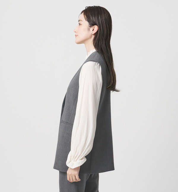 UNITED ARROWS「ダブルクロス ミドルベスト ‐ストレッチ ウォッシャブル‐」|ベスト・ジレ|