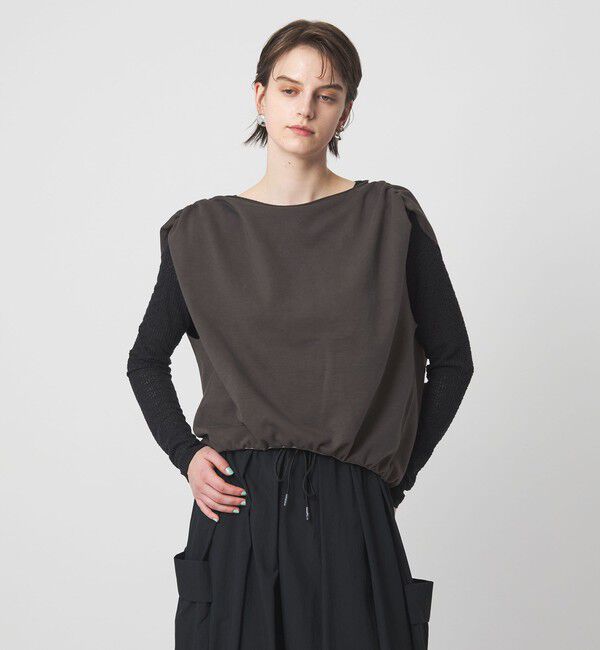 ASTRAET「＜ASTRAET＞ウラケ ボートネック ノースリーブカットソー」|スウェット・ジャージ|