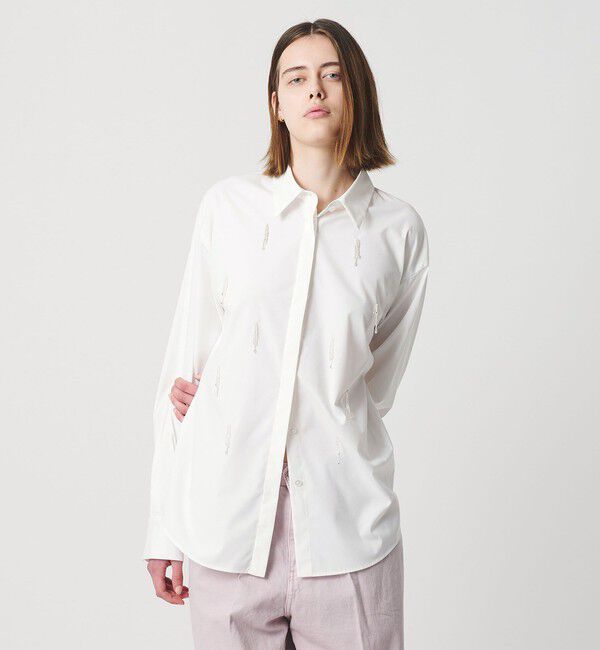 AEWEN MATOPH「＜AEWEN MATOPH＞ビーズフリンジシャツ」|シャツ・ブラウス|WHITE
