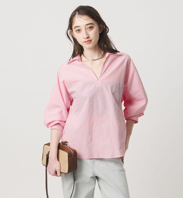 UNITED ARROWS「＜TICCA＞ストライプ スキッパー シャツ」|シャツ・ブラウス|