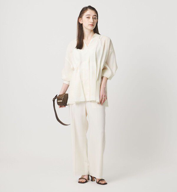 UNITED ARROWS「レースコンビ スキッパー ブラウス」|シャツ・ブラウス|