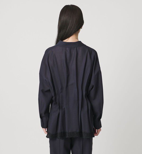 UNITED ARROWS「レースコンビ スキッパー ブラウス」|シャツ・ブラウス|