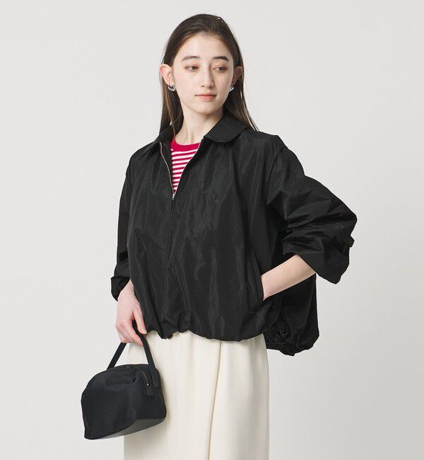 UNITED ARROWS「タフタ ボリュームギャザー ブルゾン ‐ウォッシャブル‐」|ブルゾン・スタジャン|BLACK