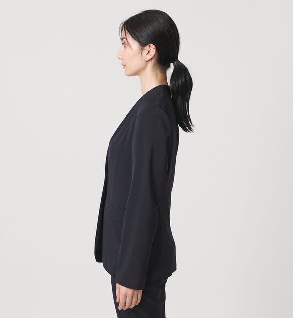 UNITED ARROWS「FEEL CLEAN Vノーカラー ジャケット ‐防しわ ストレッチ UVカット‐」|ノーカラージャケット|