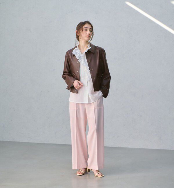 UNITED ARROWS「レザーライク ショートブルゾン」|ブルゾン・スタジャン|