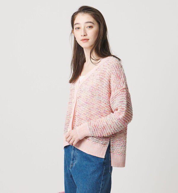 UNITED ARROWS「ミックスヤーン カーディガン」|カーディガン|LT.PINK