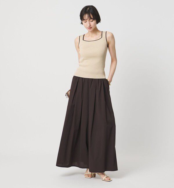 UNITED ARROWS「リブ スクエア キャミソールニット ‐ウォッシャブル‐」|タンクトップ|