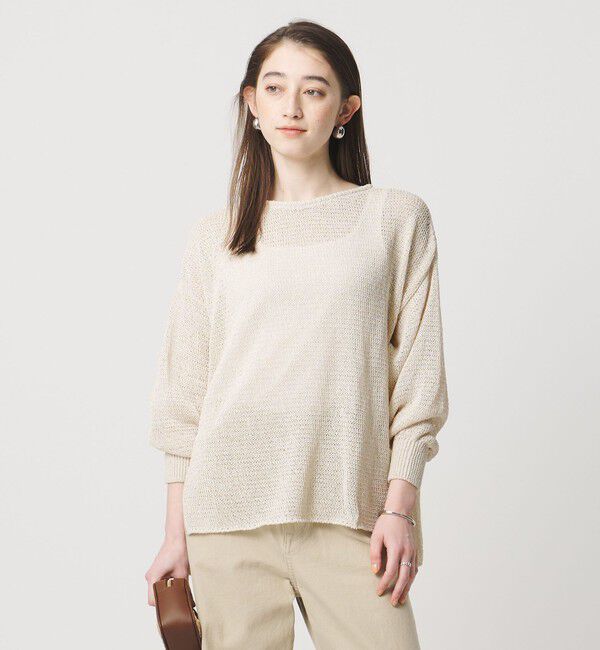 UNITED ARROWS「ペーパー プルオーバー ニット」|ニット・セーター|NATURAL