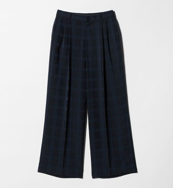 UNITED ARROWS「チェック 2タック ワイドパンツ ‐ウォッシャブル‐」|スラックス|
