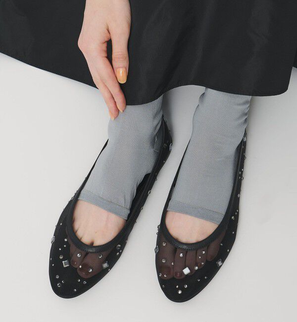 UNITED ARROWS「チュール ビジュー バレエシューズ」|バレエシューズ|