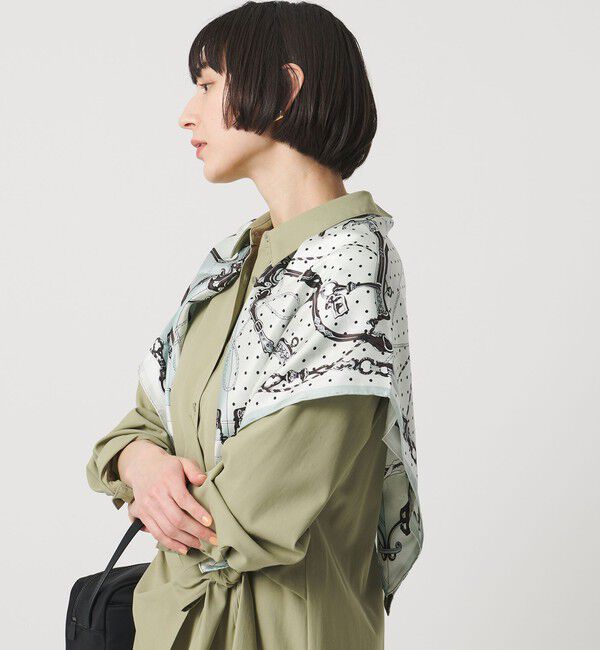 UNITED ARROWS「＜manipuri＞SILK 88&times;88 スカーフ 26SS」|バンダナ・スカーフ|LT.GRAY