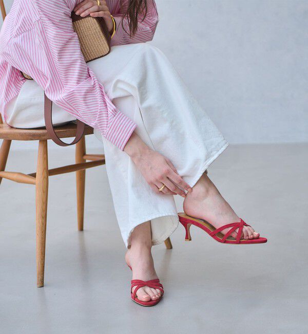 UNITED ARROWS「ライン ミュール」|サンダル|RED