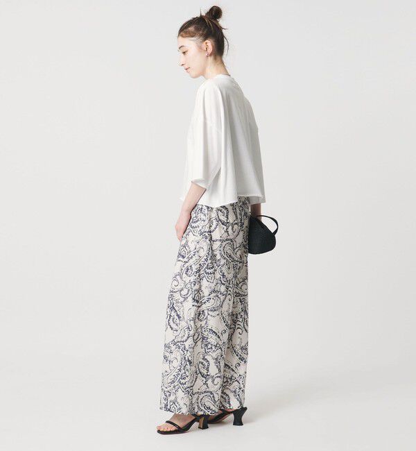 UNITED ARROWS「＜SACRA＞ハーフスリーブ クロップド メッセージ Tシャツ」|Tシャツ・カットソー|