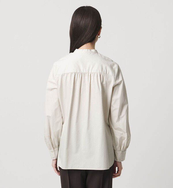 UNITED ARROWS「サテン エンブロイダリーフラワー シャツ ブラウス」|シャツ・ブラウス|