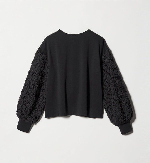 UNITED ARROWS「エンブロイダリーフラワー ショルダーコンビ カットソー」|Tシャツ・カットソー|