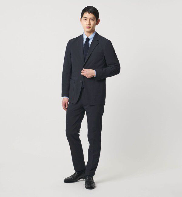 UNITED ARROWS「ドビー ノープリーツ テーパード パンツ UA COZY　ウォッシャブル　タテヨコストレッチ　防しわ　撥水」|スラックス|