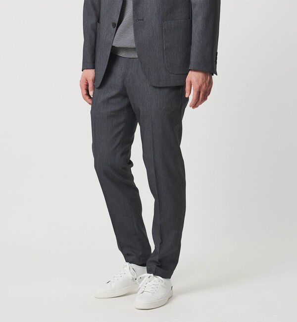 UNITED ARROWS「デニムライク ノープリーツ パンツ UA COZY　ウォッシャブル　ヨコストレッチ　防しわ」|スラックス|