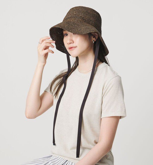 UNITED ARROWS「ラフィア/リボン ハット UV」|ハット|DK.BROWN