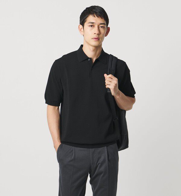 UNITED ARROWS「ショートスリーブ ニットポロシャツ UA COZY ウォッシャブル 抗菌防臭」|ポロシャツ|