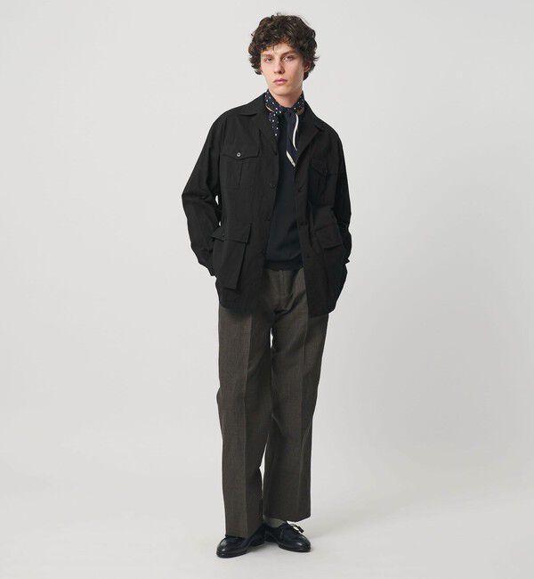 UNITED ARROWS「ギザコットン コードレーン サファリジャケット」|ミリタリージャケット|