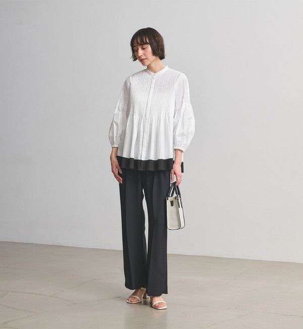 UNITED ARROWS「ピンタック バンドカラー ブラウス」|シャツ・ブラウス|