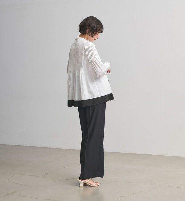 UNITED ARROWS「ピンタック バンドカラー ブラウス」|シャツ・ブラウス|