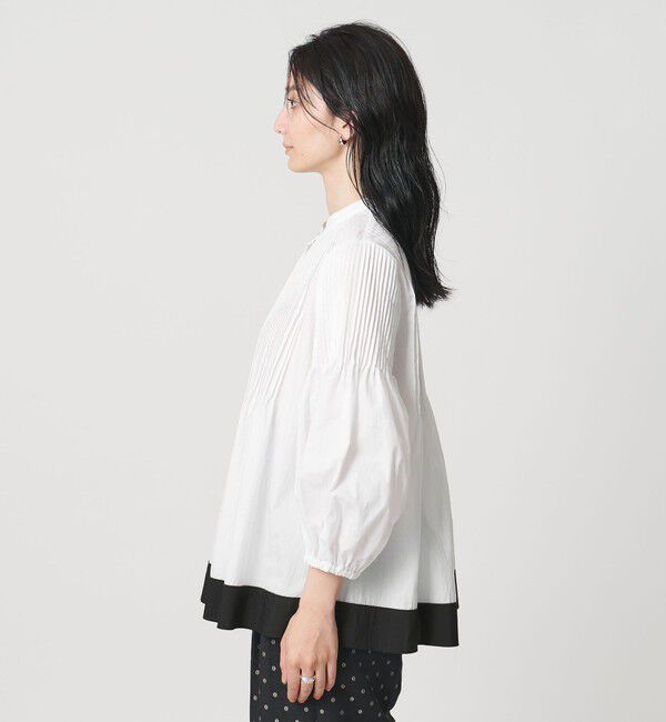 UNITED ARROWS「ピンタック バンドカラー ブラウス」|シャツ・ブラウス|