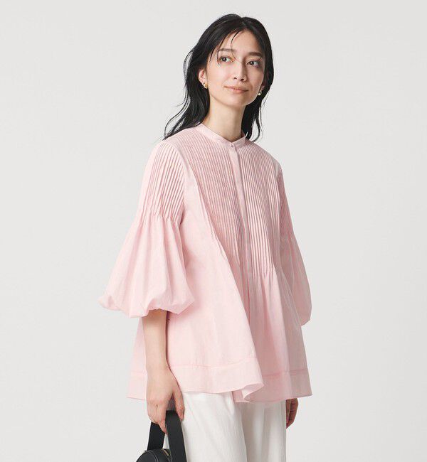 UNITED ARROWS「ピンタック バンドカラー ブラウス」|シャツ・ブラウス|