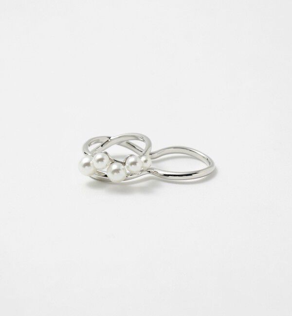 UNITED ARROWS「イミテーションパール ダブルリング」|リング|