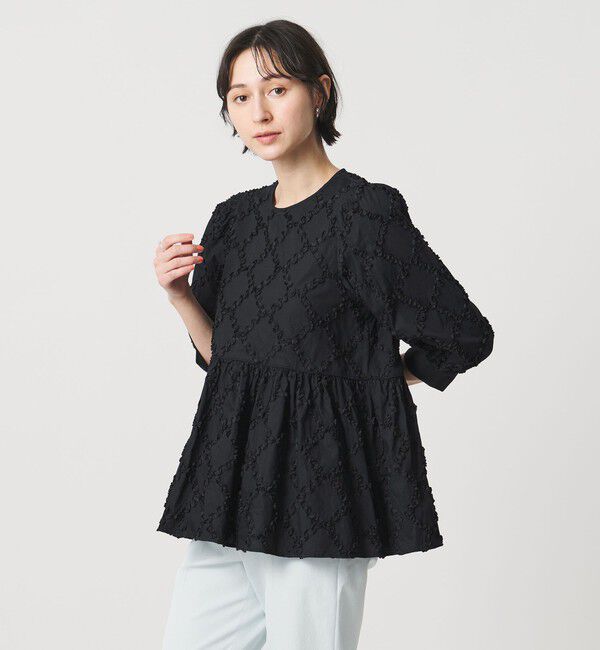 UNITED ARROWS「エンブロイダリー フリル トップス」|シャツ・ブラウス|