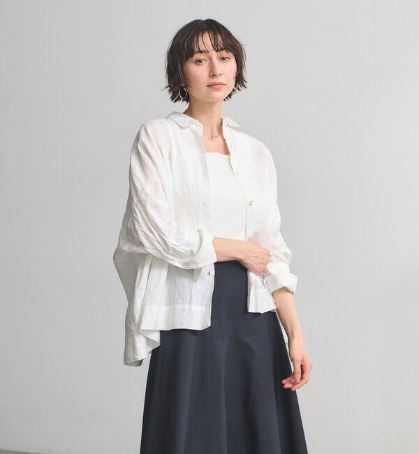 UNITED ARROWS「リネン ドルマン シャツ ‐ウォッシャブル‐」|シャツ・ブラウス|WHITE