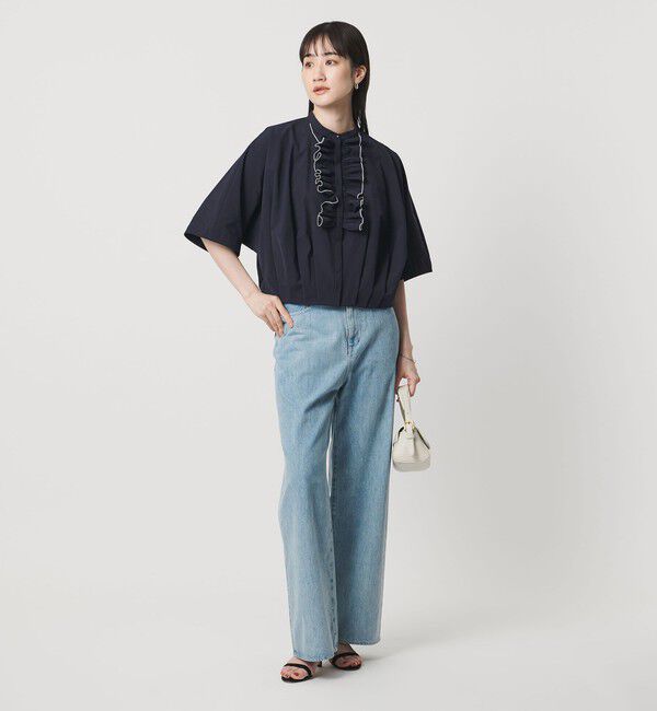 UNITED ARROWS「メロー フリル シャツ ブラウス ‐防しわ 吸水速乾 UVカット 遮熱性 接触冷感 ウォッシャブル‐」|シャツ・ブラウス|