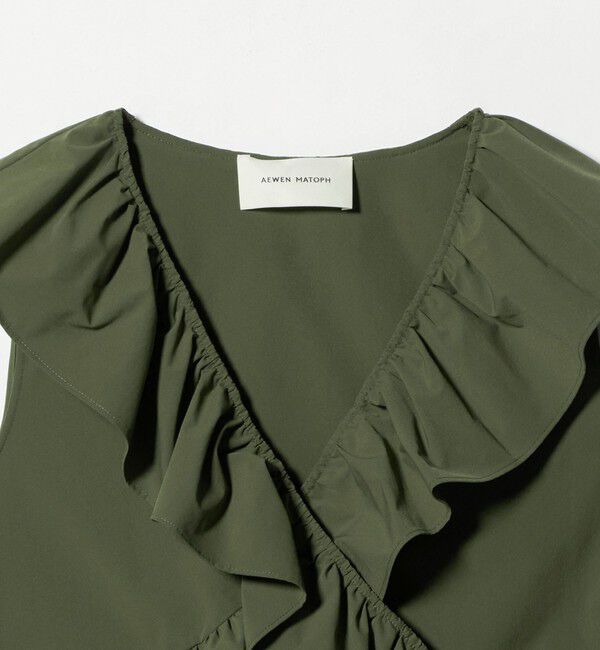 AEWEN MATOPH「＜AEWEN MATOPH＞フリルカシュクールノースリーブブラウス ‐ ウォッシャブル ‐」|シャツ・ブラウス|