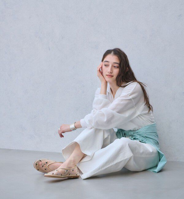 UNITED ARROWS「メッシュ フラワー フラットシューズ」|バレエシューズ|