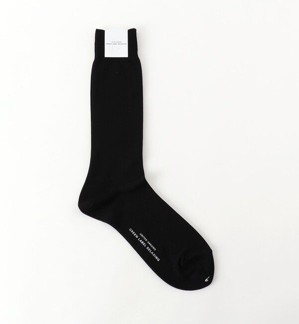 UNITED ARROWS green label relaxing「シルケット ソリッド  ドレスソックス」|ソックス|BLACK
