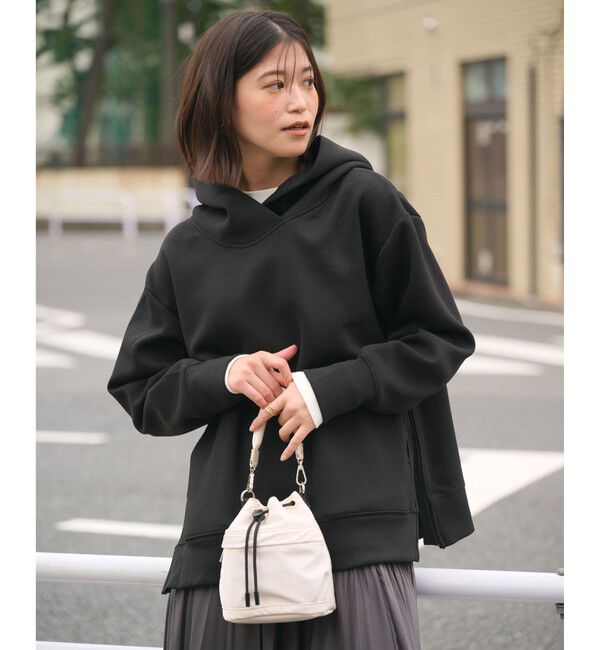 UNITED ARROWS green label relaxing「【WEB限定】＜at ease＞ダンボール フーディ」|パーカー|BLACK